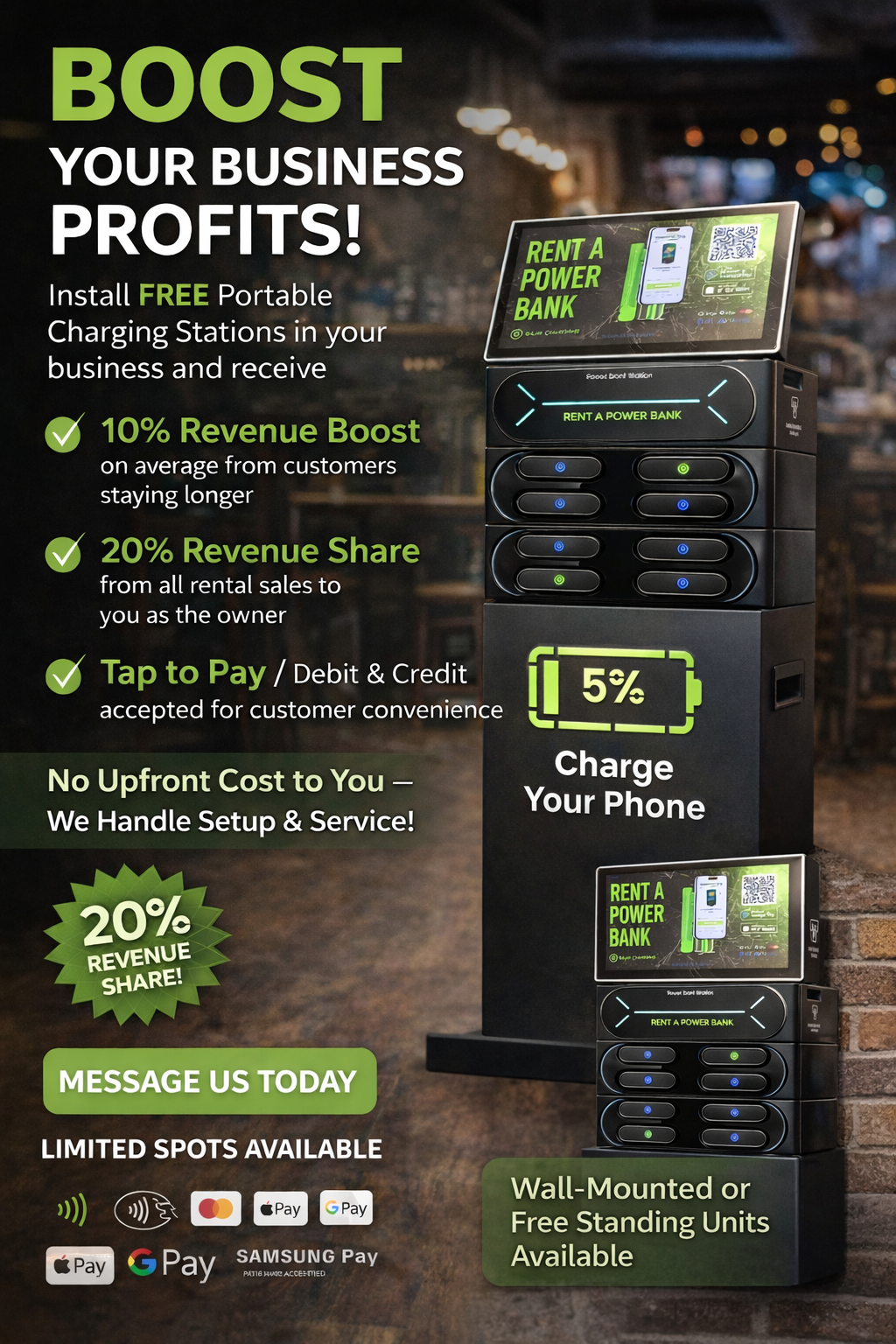 BoostBarz kiosk installed at a client venue